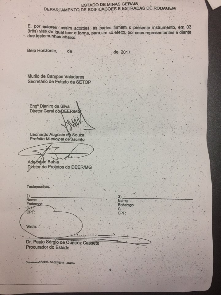  O Prefeito Leonardo assinou no último dia 25/05/2017 um convênio com o Estado